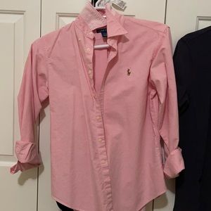 Size 14 button down pink Ralph Lauren top